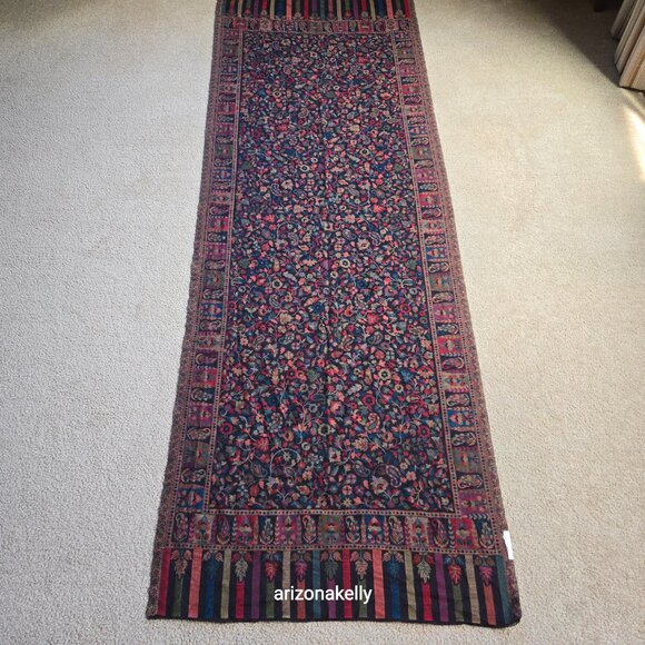 NWT Wool Scarf Jacquard Embroidered Colorful Mrignayani - Picture 12 of 12